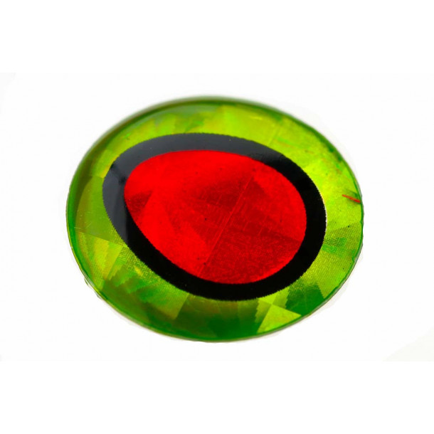 3D Epoxy Eyes - Chatreuse/Red pupil (10 mm)