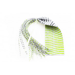 Barred Round Rubberlegs - White/Black/Chartreuse FL