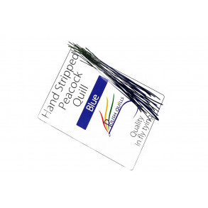 Hand Stripped Peacock Quill - Blue