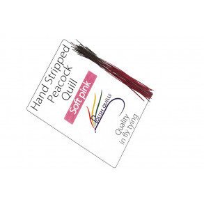 Hand Stripped Peacock Quill - Soft Pink