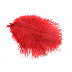 Micro Ostrich Spey Plumes - Red