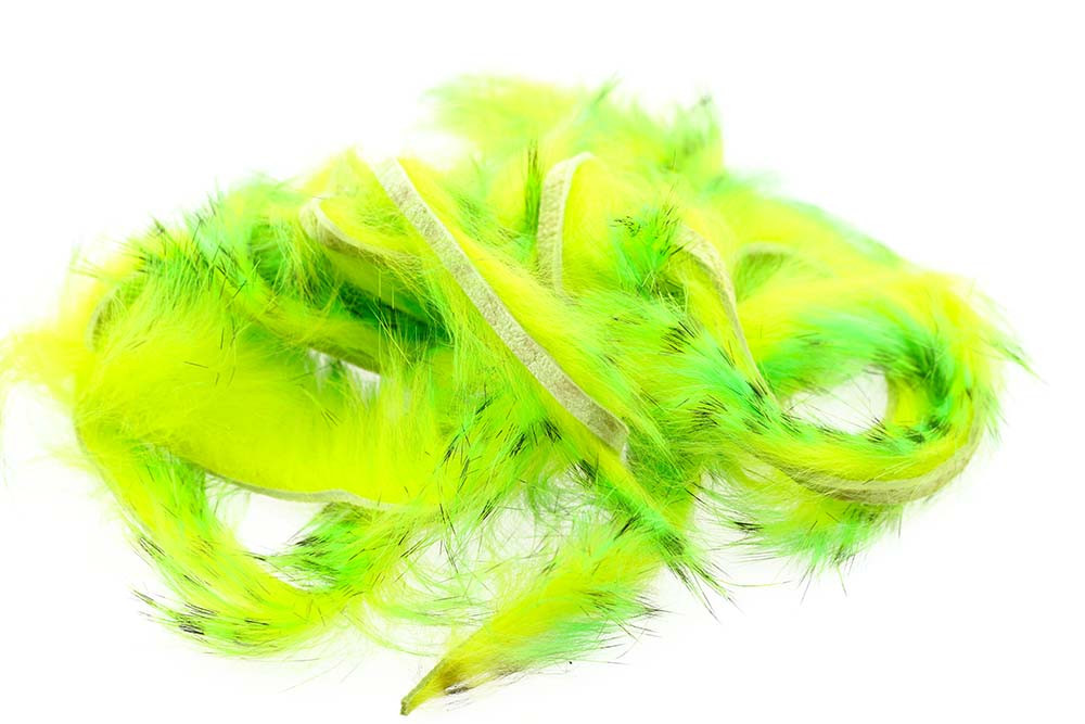 FM Zonker Strips Chartreuse - 4mm Breite Kaninchenfell-Streifen Für Fliegenbinden