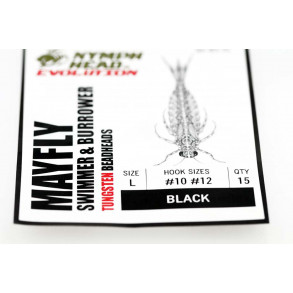 Nymph Head Mayfly Swi mmer Black - #8-#10