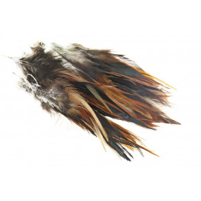 Strung Rooster Saddle Long Feathers - Furnace