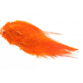 Strung Rooster Saddle Long Feathers - Orange