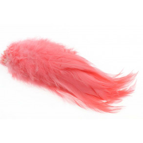 Strung Rooster Saddle Long Feathers - Shell Pink