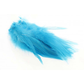 Strung Rooster Saddle Long Feathers - Silver Doctor Blue