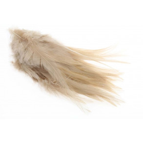 Strung Rooster Saddle Long Feathers - Tan