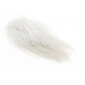 Strung Rooster Saddle Long Feathers - White
