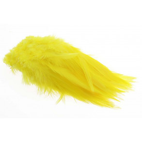 Strung Rooster Saddle Long Feathers - Yellow