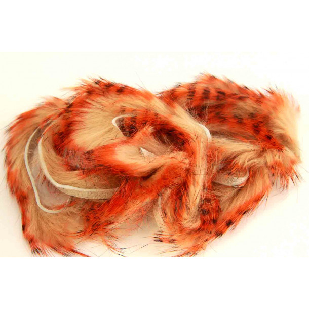 Tiger Barred Magnum Rabbit Strips - Black/ Orange over Tan