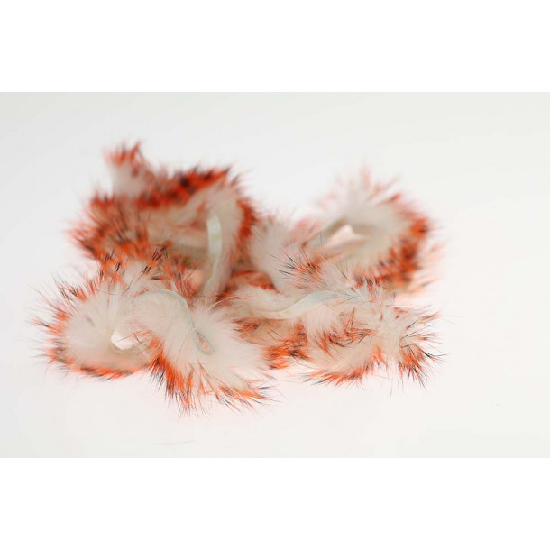 Tiger Barred Magnum Rabbit Strips - Hot Orange/ Black over White