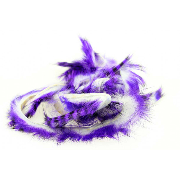 Tiger Barred Magnum Rabbit Strips - Purple/ Black over White