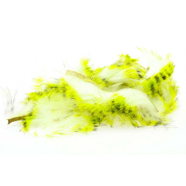 Tiger Barred Rabbit Strips - Black Barred Chartreuse/ White