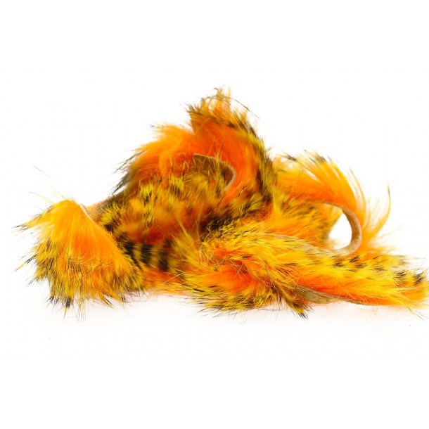Tiger Barred Rabbit Strips - Black Barred Yellow/ Hot Orange