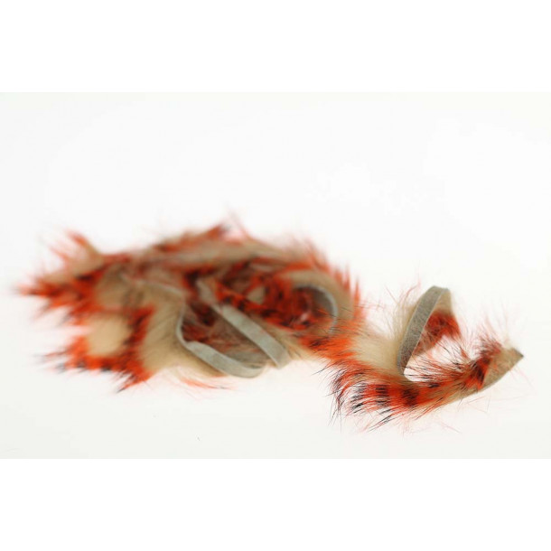 Tiger barred Rabbit Strips - Black/ Orange over Tan