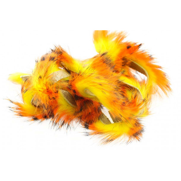 Tiger barred Rabbit Strips - Black/ Orange over Yellow