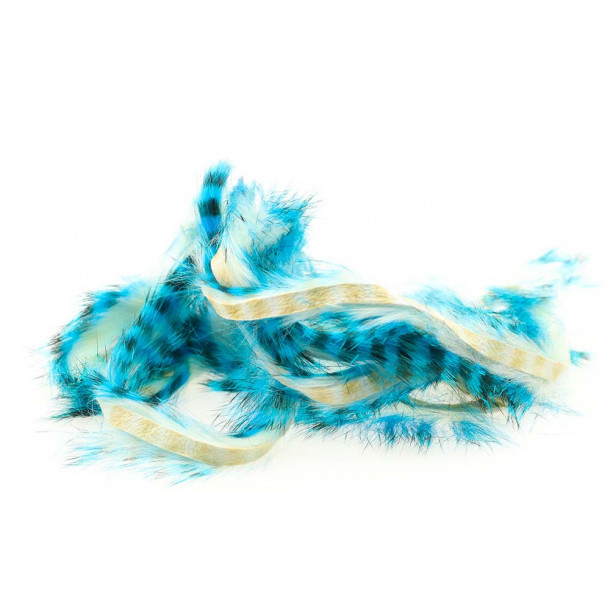 Tiger Barred Rabbit Strips - Blue/ Black over White