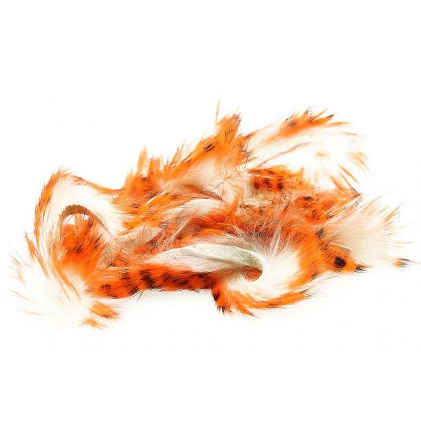 Tiger barred Rabbit Strips - Hot Orange/ Black over White