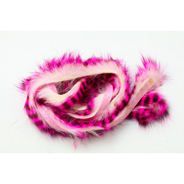 Tiger barred Rabbit Strips - Hot Pink/Black over White