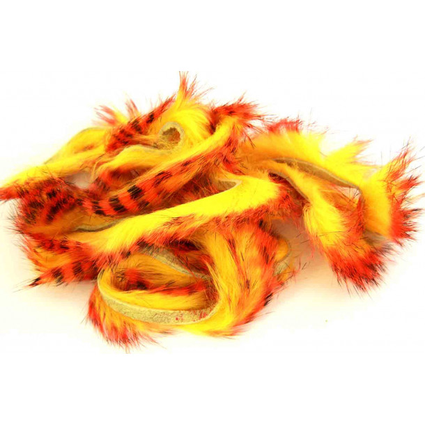 Tiger barred Rabbit Strips - Orange/ Black over FL Yellow Chartreuse
