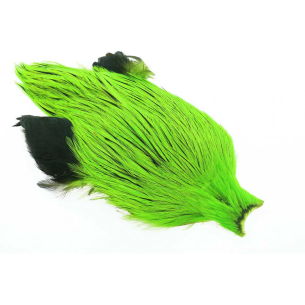 Whiting Freshwater Streamer Cape - Silver badger/Fl. Green Chartreuse