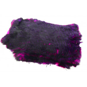 Whole Rabbit Pelts Barred - Pink/Purple/Black