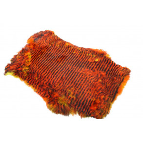 Whole Rabbit Pelts Barred - Yellow/Orange/black