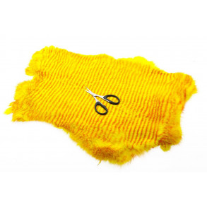 Whole Rabbit Pelts Barred - Yellow/Red