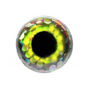 3D Epoxy Eyes - 3 mm - Holo Yellow