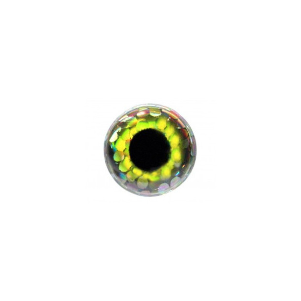 3D Epoxy Eyes 6 mm - Holo Yellow