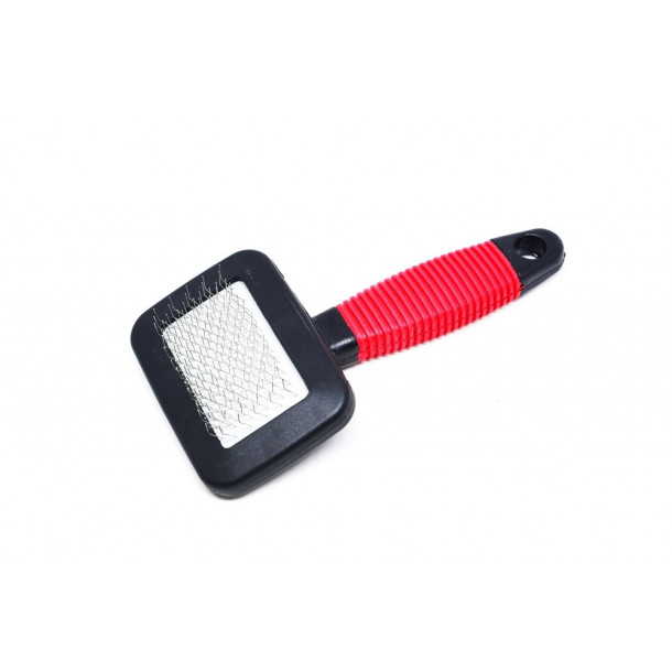 Skin&Hair Brush w/soft grip - Black/Red