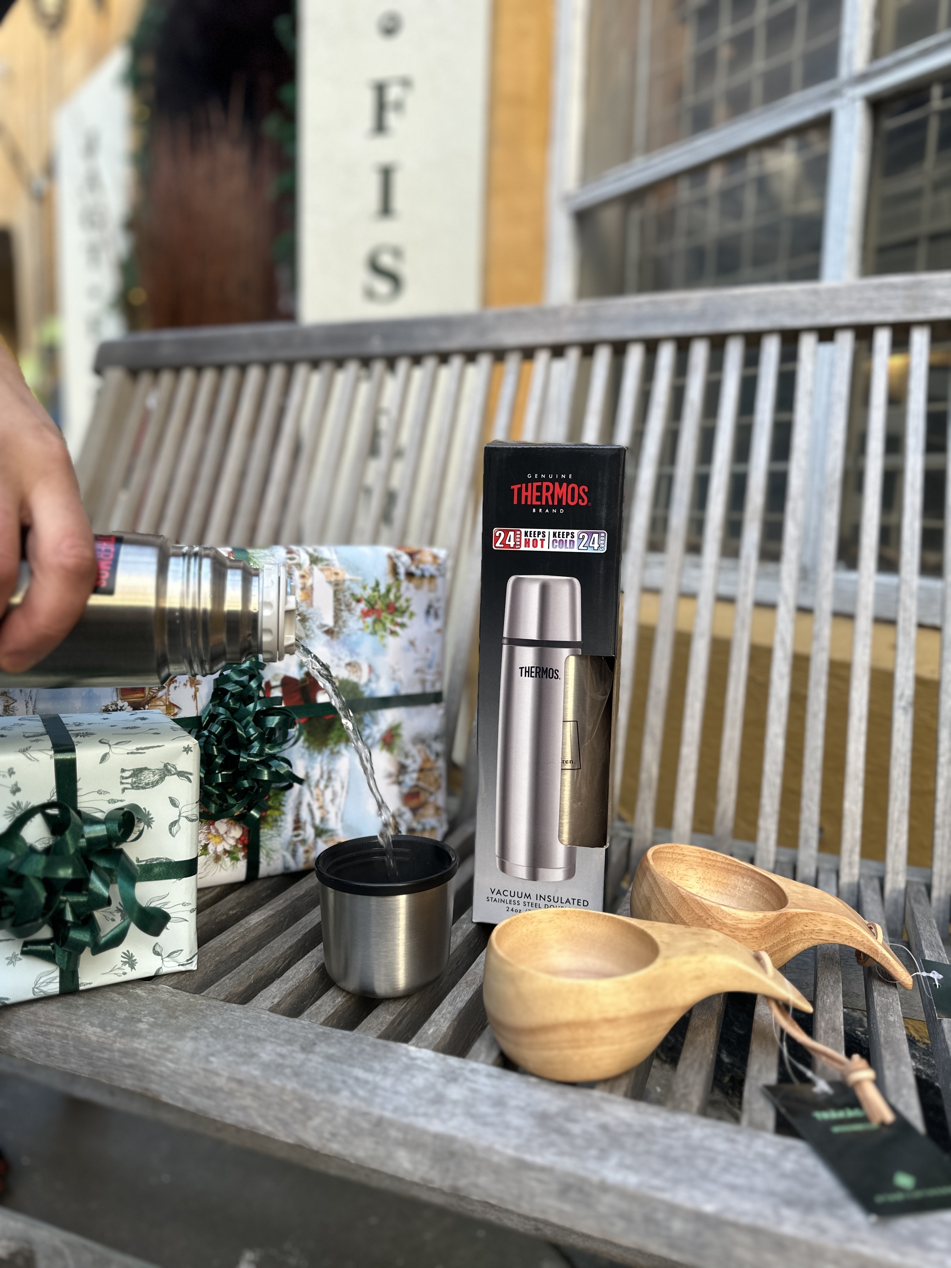 Thermos 0,75 l inklusiv trækop Lommelærker og termokander Jægeren