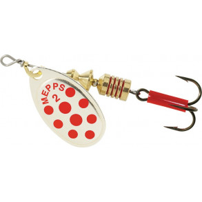 Mepps Aglia slv m/rde prikker