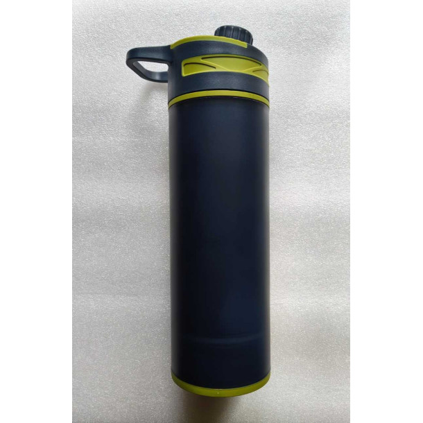 Self-Press vandfilterflaske til camping og vandreture (gr�n, 800 ml)